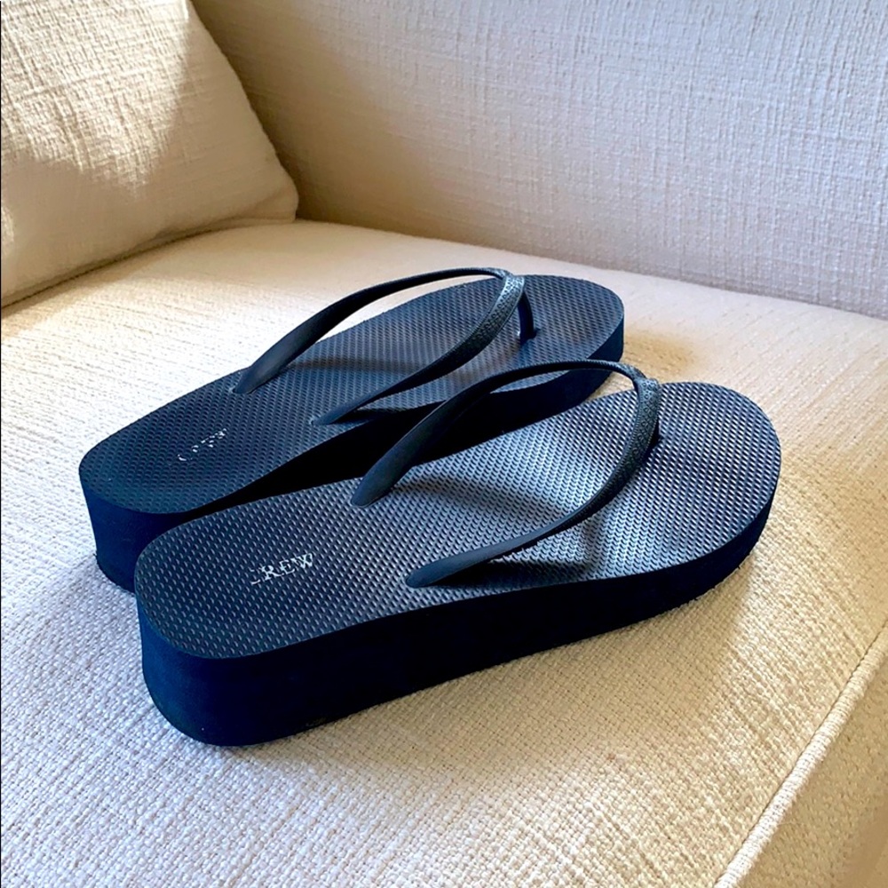 J. Crew navy blue flip flop size 8!